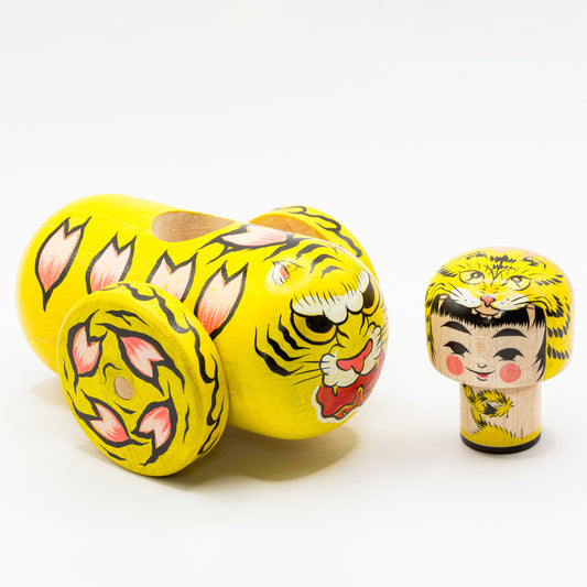 Kokeshi Car: Old Tiger Meets Cherry Blossom