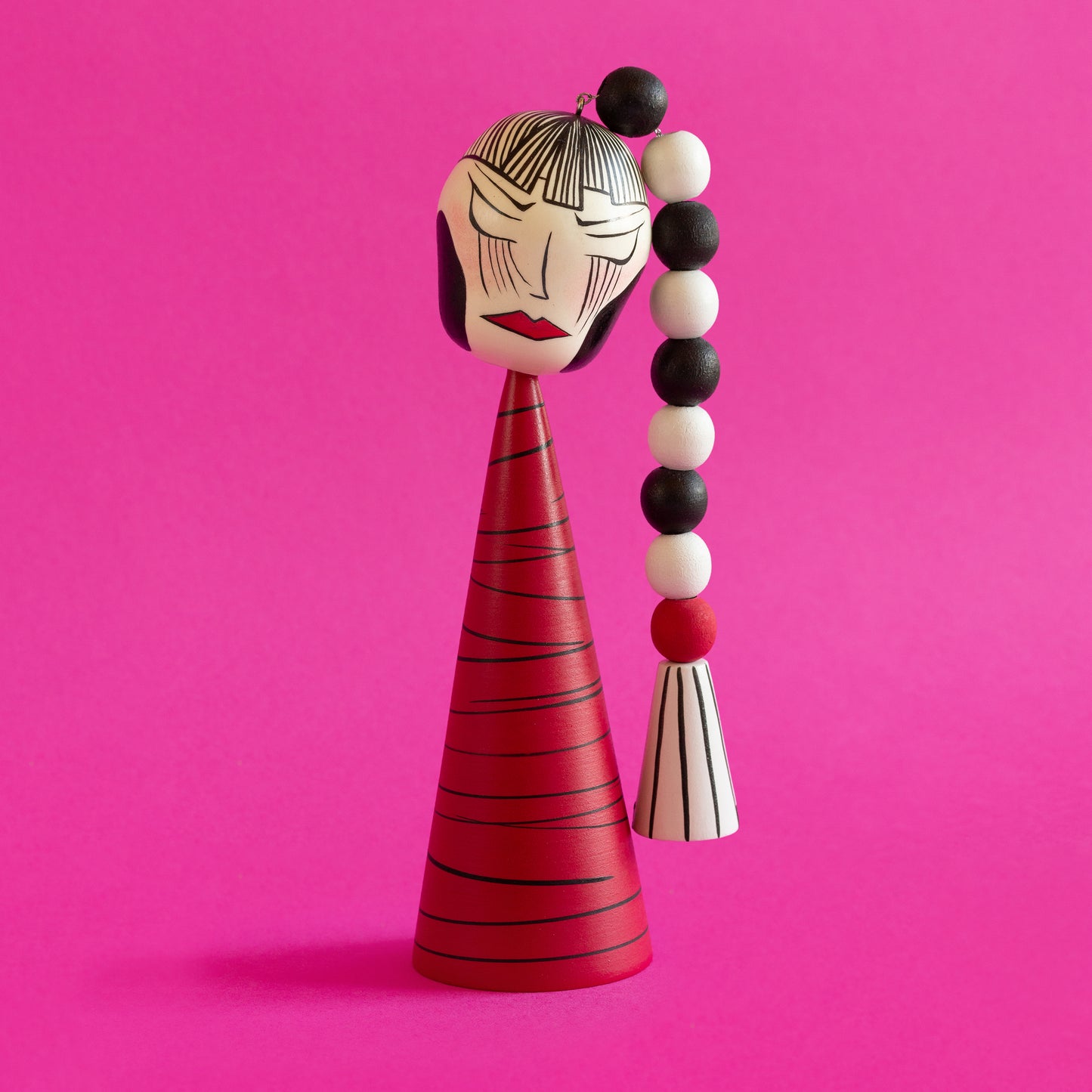 Exklusive Sosaku-Kokeshi "Nina mit Zopf"