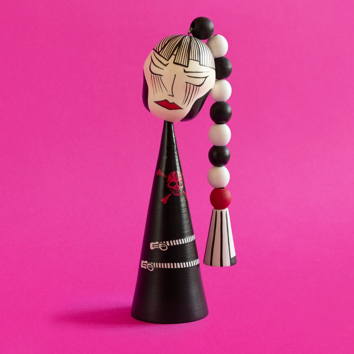 Exklusive Sosaku-Kokeshi "Nina mit Zopf"