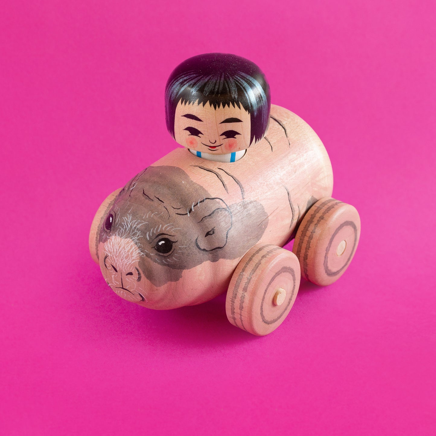 Kokeshi Car: Pink Guinea Pig