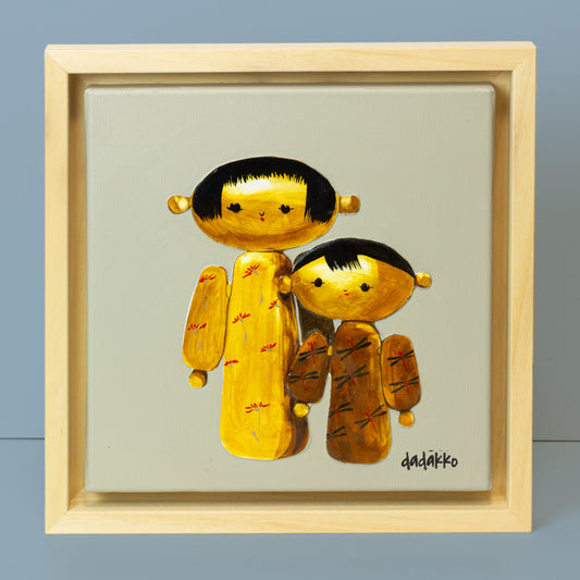 Kokeshi-Porträt Nr. 28 | Serie DADAKKO | 25x25cm | Unikat