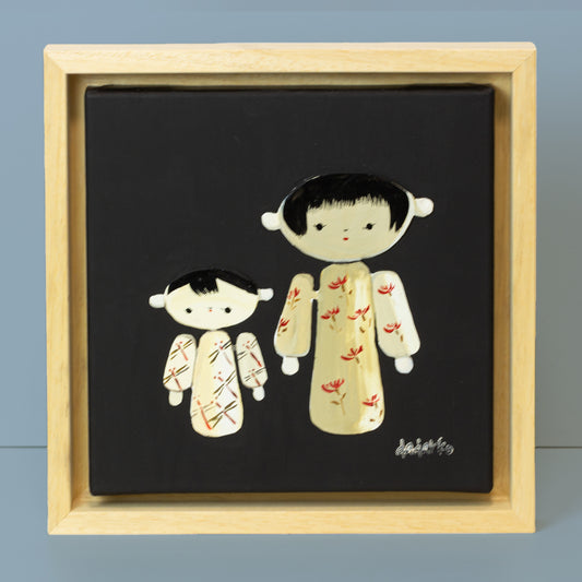 Kokeshi-Porträt Nr. 29 | Serie DADAKKO | 25x25cm | Unikat