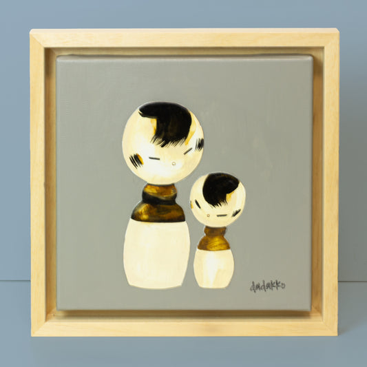 Kokeshi-Porträt Nr. 30 | Serie DADAKKO | 25x25cm | Unikat