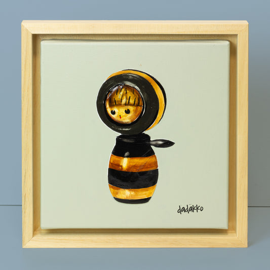 Kokeshi-Porträt Nr. 32 | Serie DADAKKO | 25x25cm | Unikat
