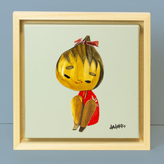 Kokeshi-Porträt Nr. 33 | Serie DADAKKO | 25x25cm | Unikat
