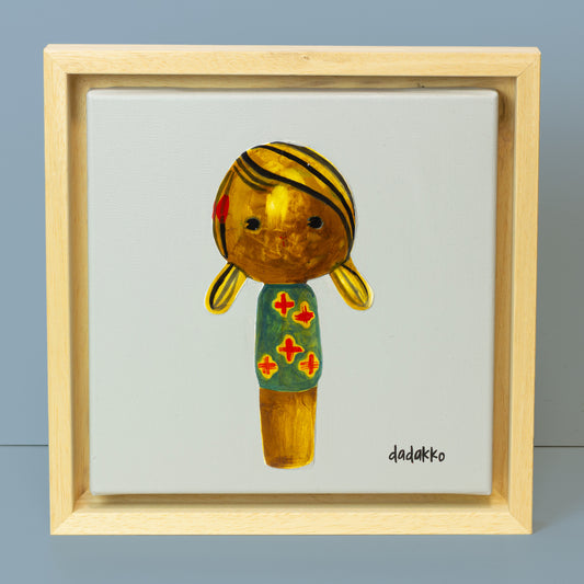 Kokeshi-Porträt Nr. 36 | Serie DADAKKO | 25x25cm | Unikat
