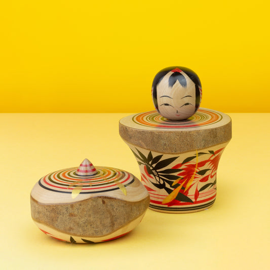 Exclusive Tsubaki Hat Ejiko | Natural Wood Kokeshi