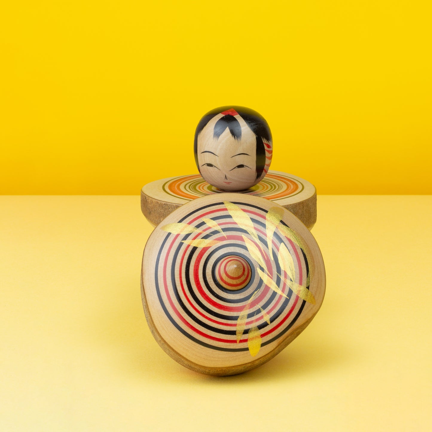Exclusive Tsubaki Hat Ejiko | Natural Wood Kokeshi
