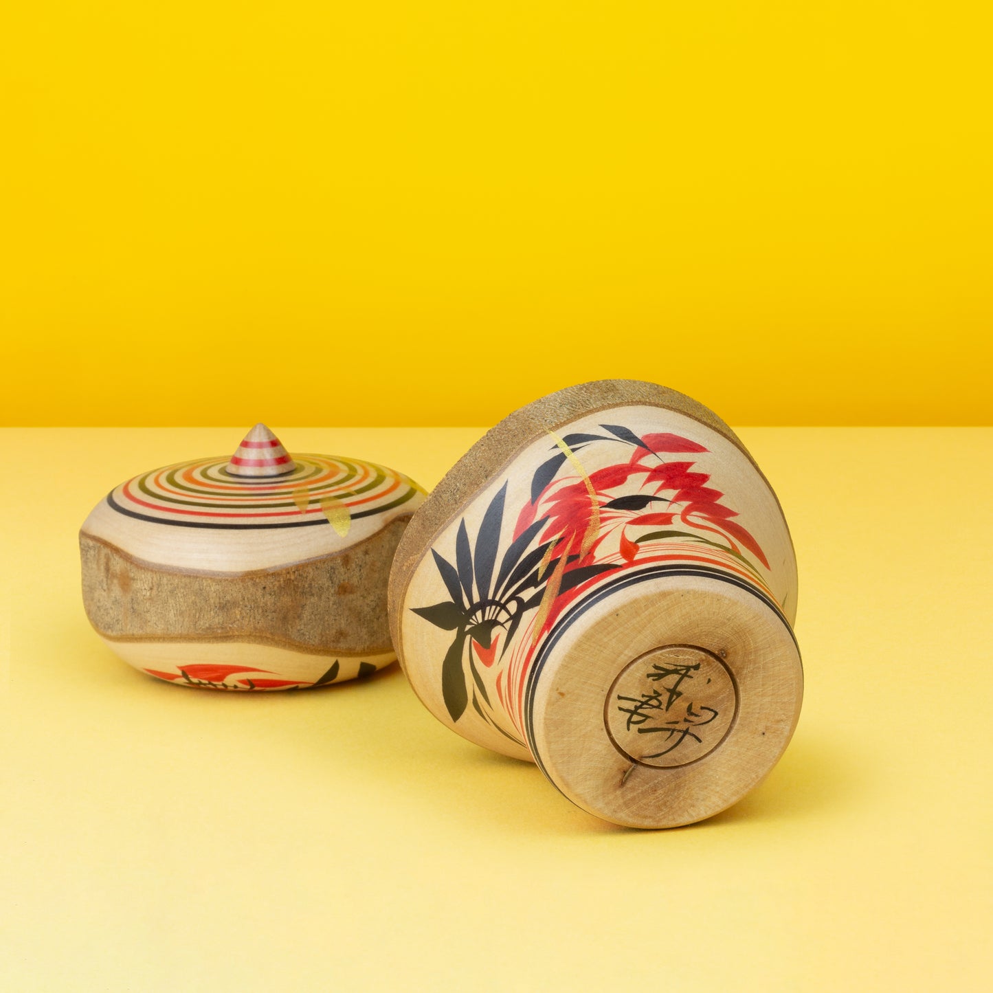 Exclusive Tsubaki Hat Ejiko | Natural Wood Kokeshi