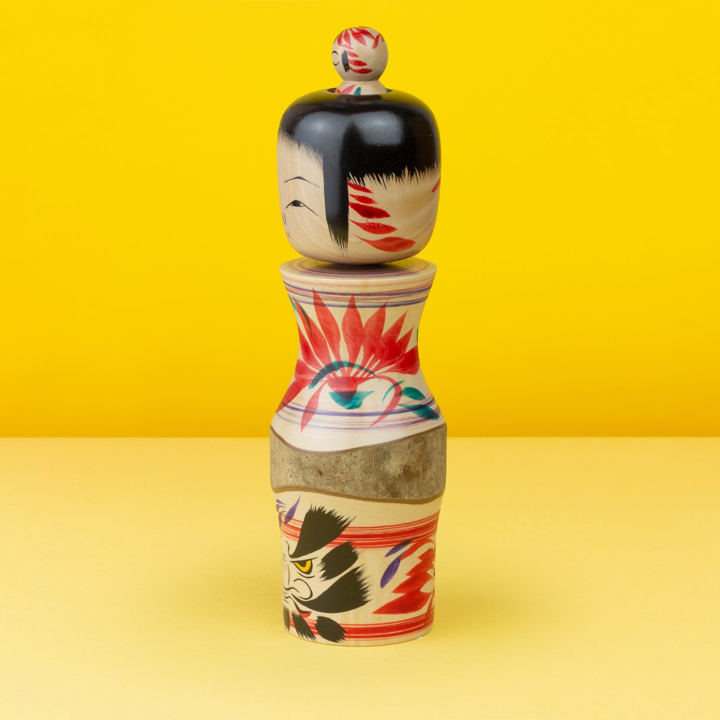 Exclusive Daruma Tama-ire Kokeshi | Natural Wood Kokeshi