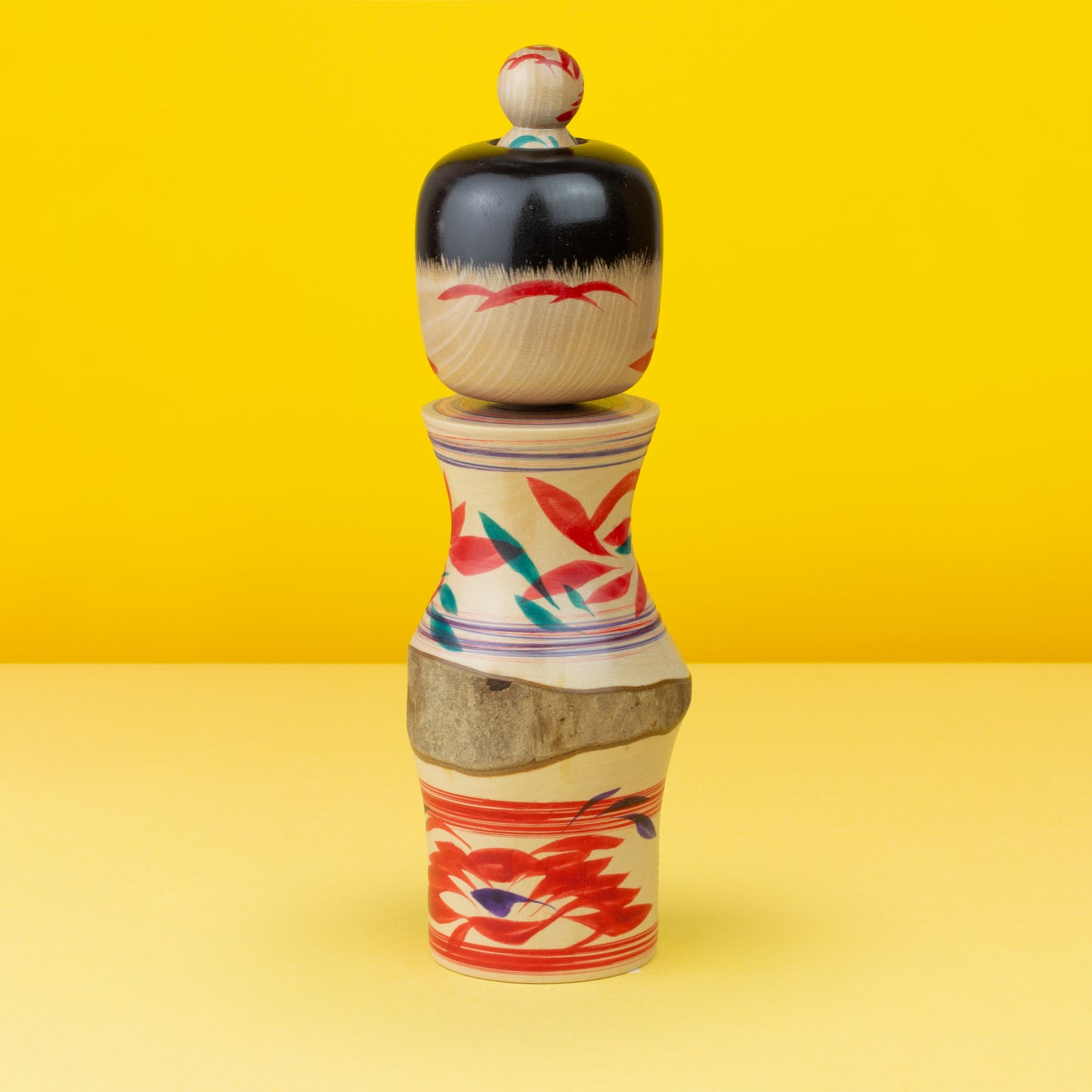 Exclusive Daruma Tama-ire Kokeshi | Natural Wood Kokeshi