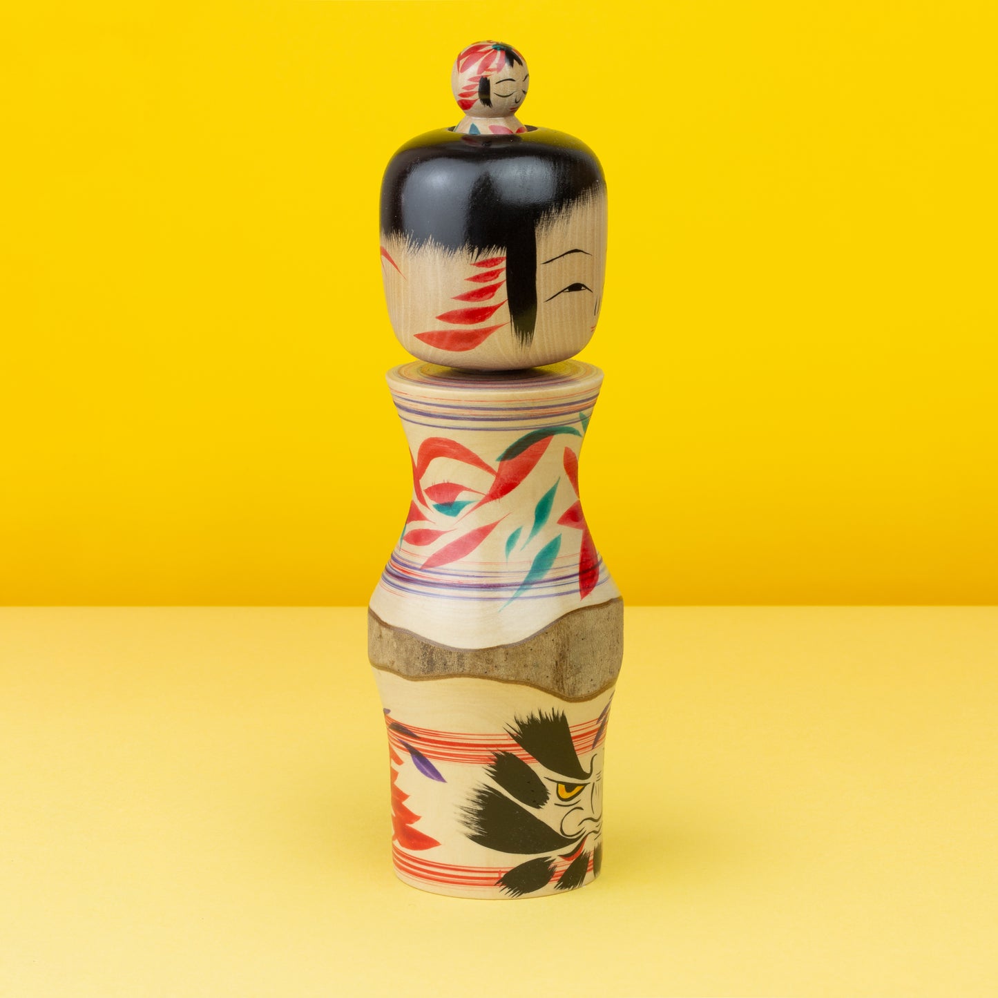 Exclusive Daruma Tama-ire Kokeshi | Natural Wood Kokeshi