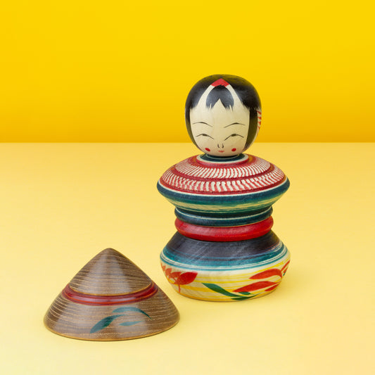 Exclusive Mixed Tree Species Hat Kokeshi