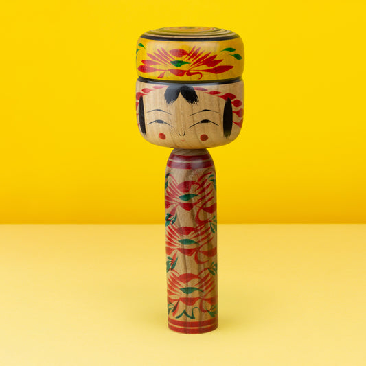 "Mixed Tree Species Bun Hair Kokeshi" | Unikat