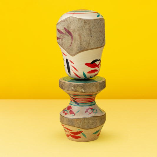 Exclusive Camellia Bun Hair Kokeshi | Natural Wood Kokeshi