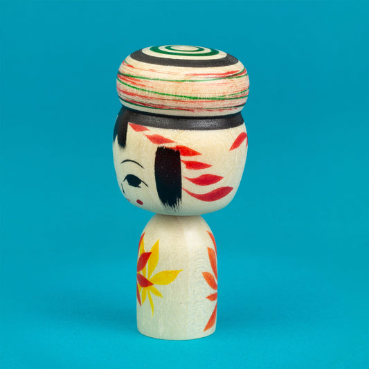 Miniature Bun Hair Autumn Kokeshi