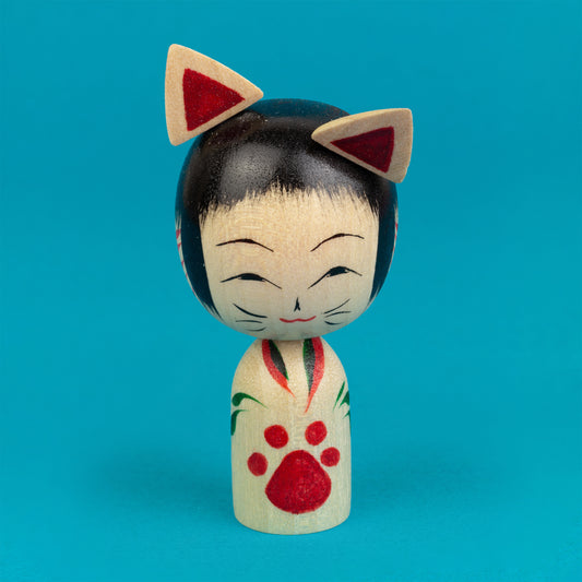 Miniature Togatta Cat Kokeshi | Neko Kokeshi