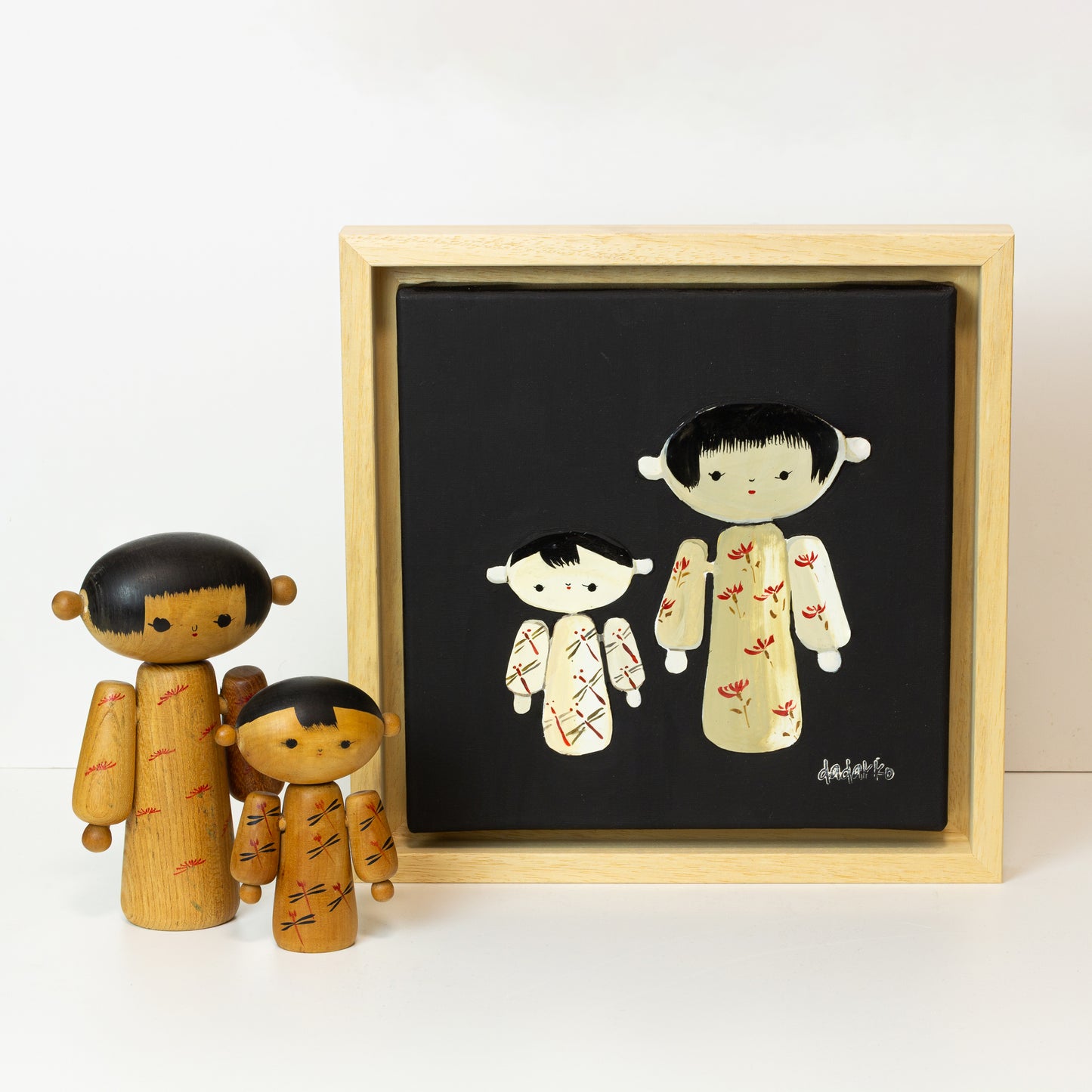 Kokeshi-Porträt Nr. 29 | Serie DADAKKO | 25x25cm