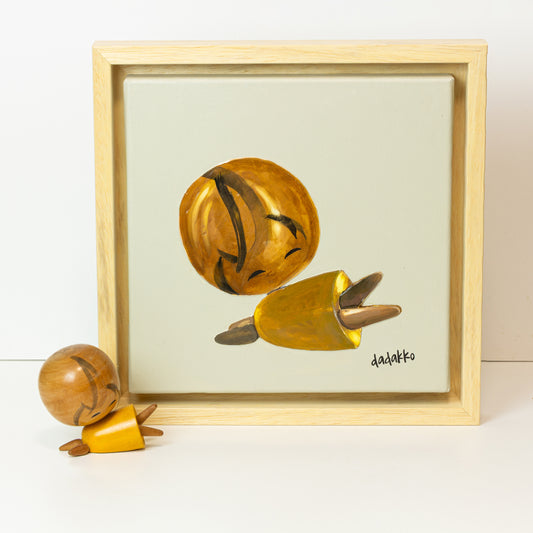 Kokeshi-Porträt Nr. 34 | Serie DADAKKO | 25x25cm