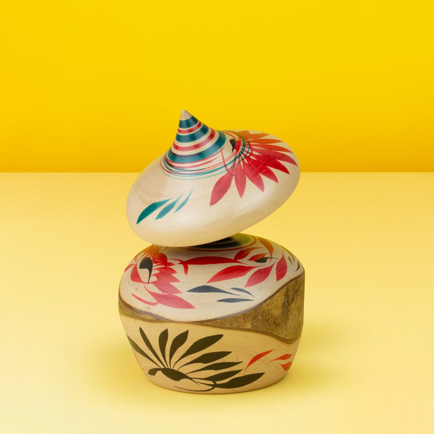Exclusive Tsubaki Hat Ejiko | Natural Wood Kokeshi