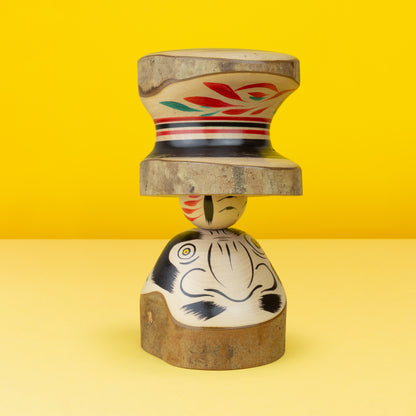 Exklusive "Camellia Hat Daruma Ejiko" | Naturholz-Kokeshi　