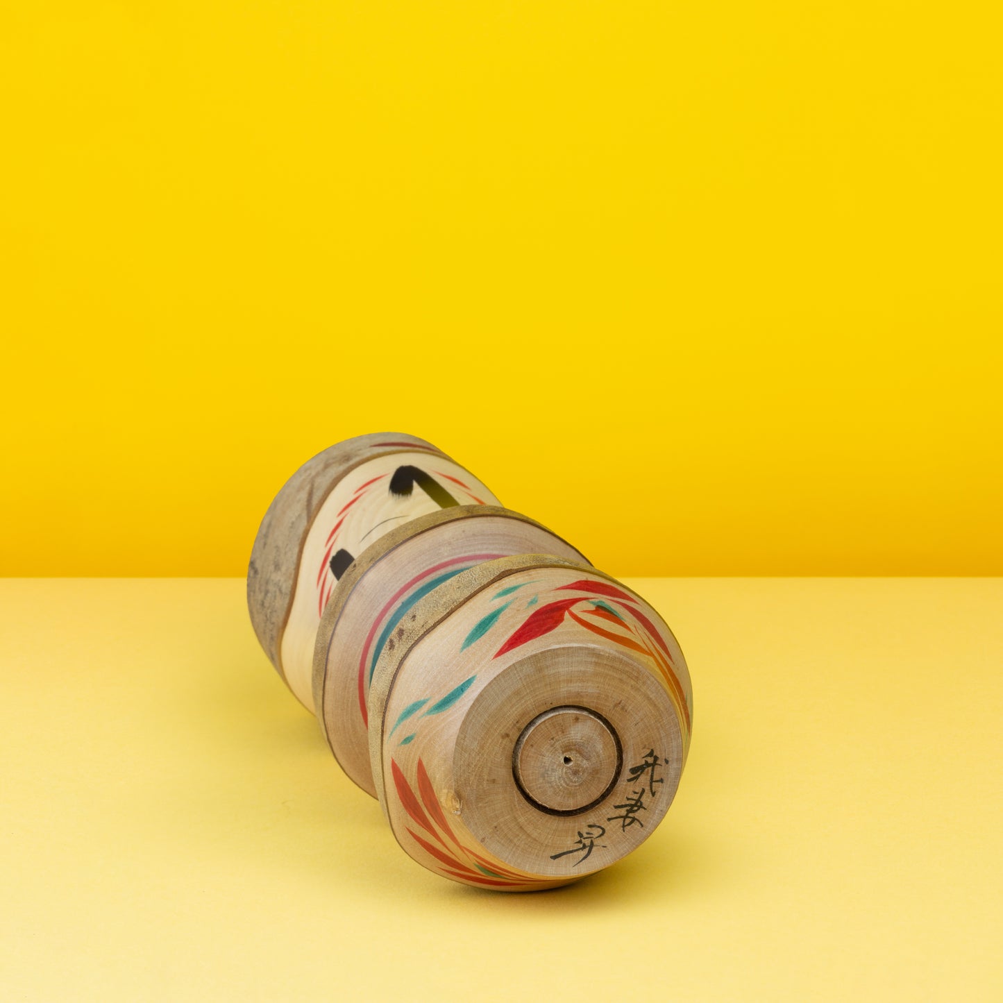 Exclusive Camellia Bun Hair Kokeshi | Natural Wood Kokeshi