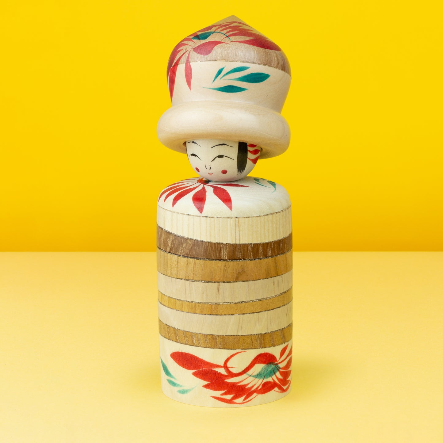 Exclusive Mixed Tree Species Hat Kokeshi