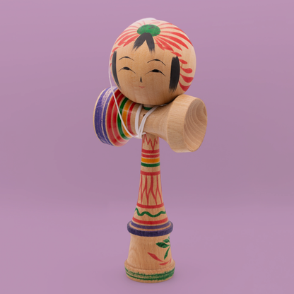 Einzigartiges Kendama Nr. 1  – handbemalt von Kokeshi-Meister Noboru Wagatsuma