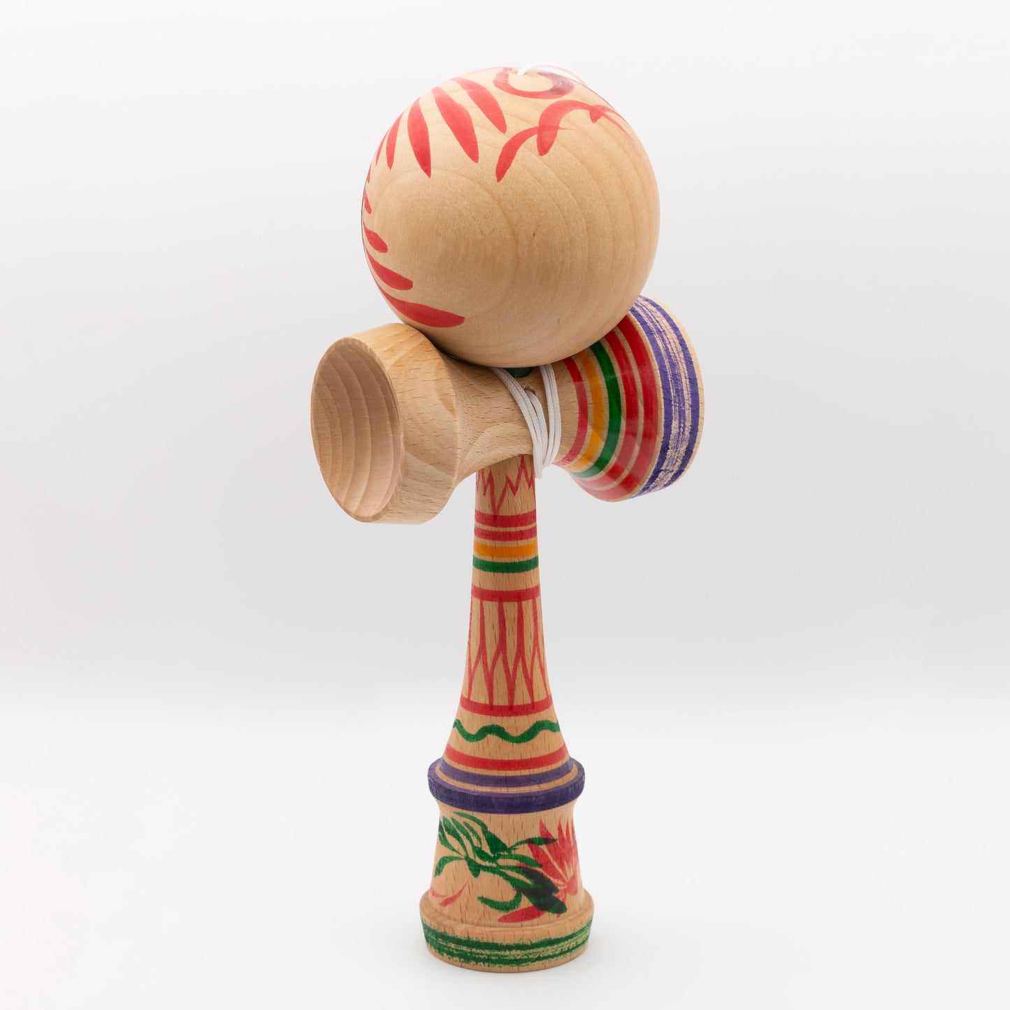 Einzigartiges Kendama Nr. 1  – handbemalt von Kokeshi-Meister Noboru Wagatsuma