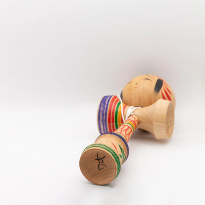 Einzigartiges Kendama Nr. 1  – handbemalt von Kokeshi-Meister Noboru Wagatsuma