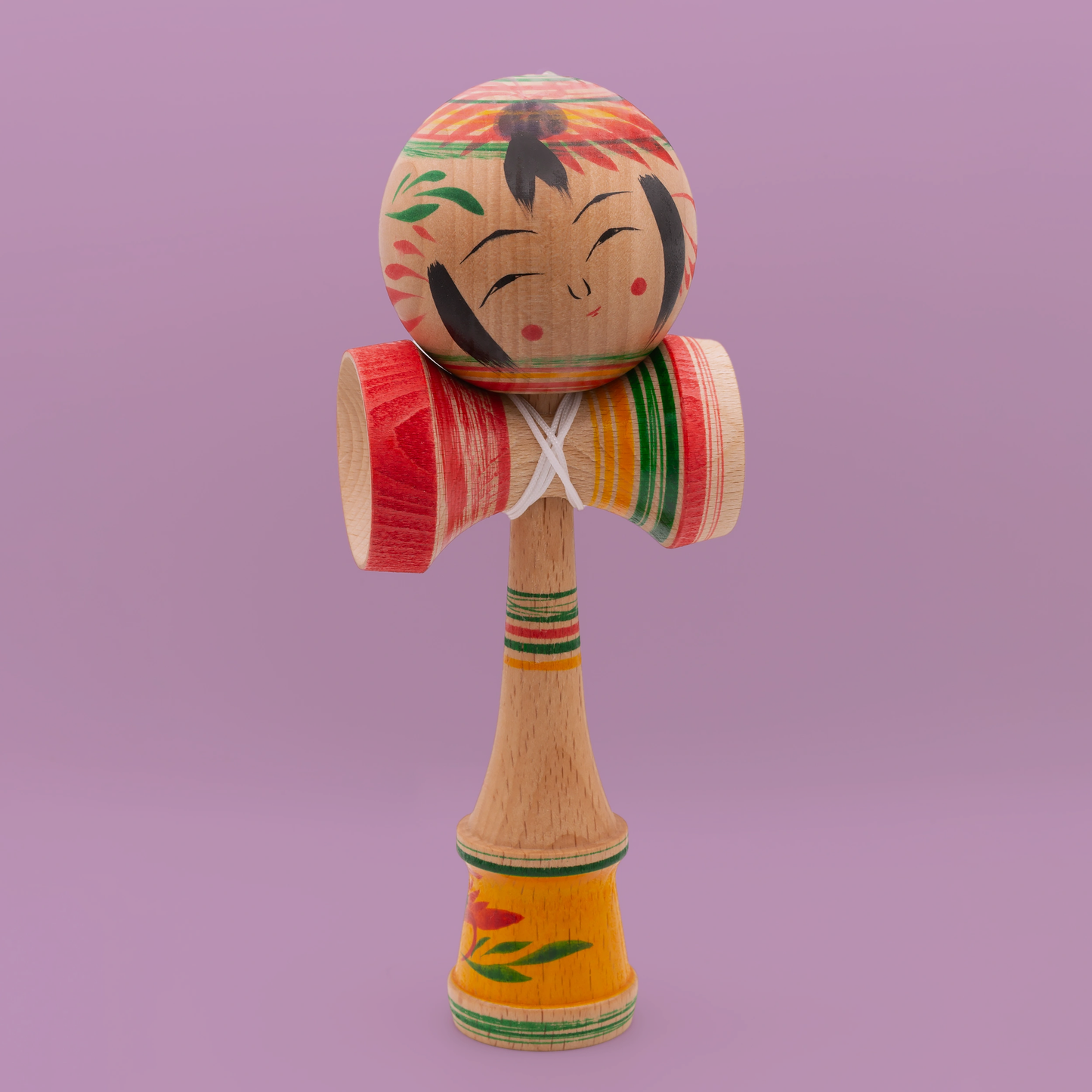 Unique Kendama No. 3 – hand-painted by Kokeshi master Noboru Wagatsuma