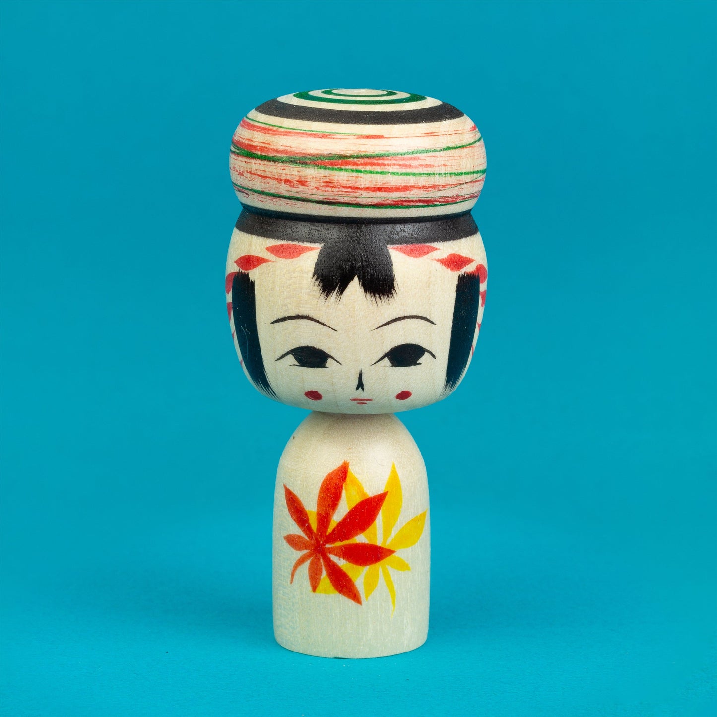 Miniature Bun Hair Autumn Kokeshi