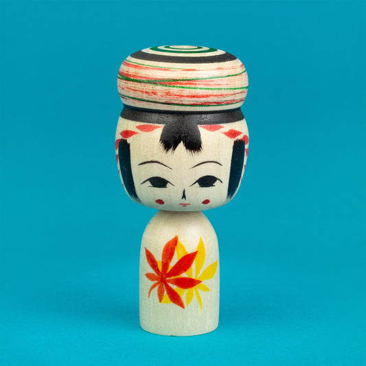 Miniature Bun Hair Autumn Kokeshi