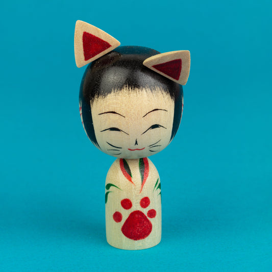 Miniature Togatta Cat Kokeshi