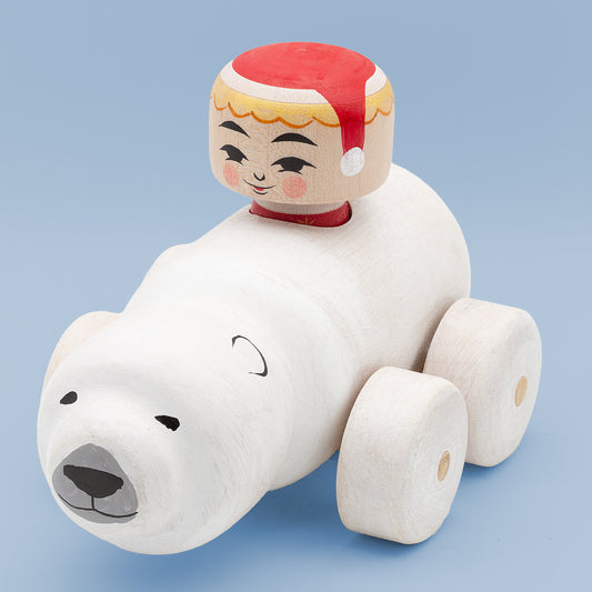 Kokeshi-Mobil: Polarbär & Nikolaus | Weihnachtsedition 2025