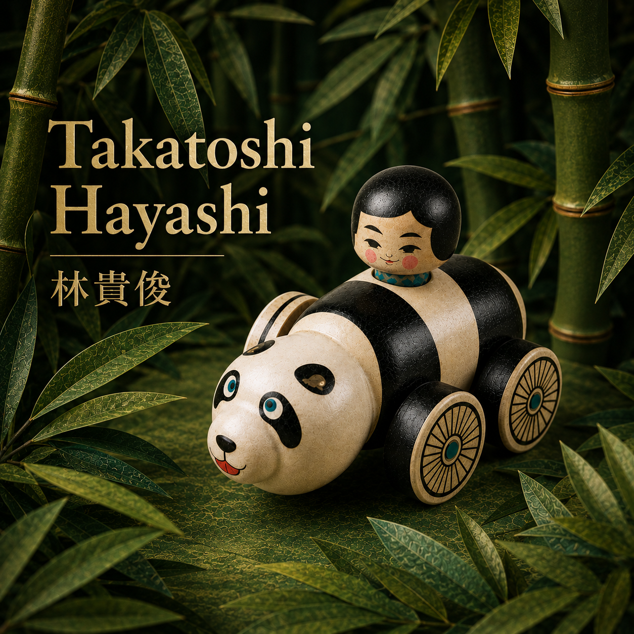 Kokeshi Car: Panda Bear