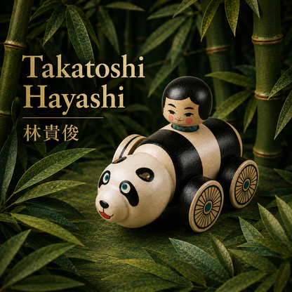 Kokeshi Car: Panda Bear