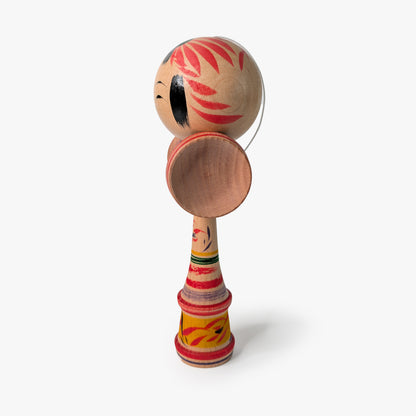 Kokeshi-Kendama Nr. 10 | Regenbogenfarben | Unikat