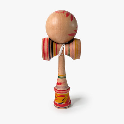 Kokeshi-Kendama Nr. 10 | Regenbogenfarben | Unikat
