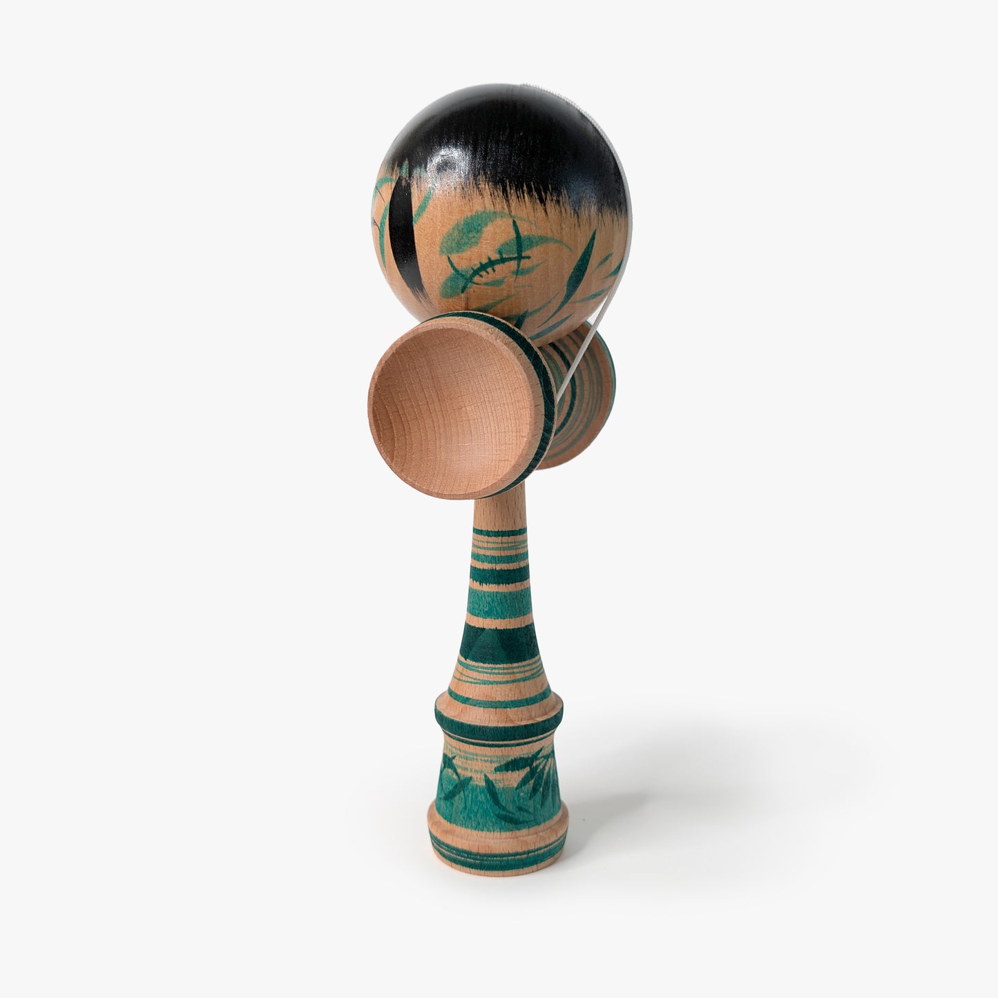 Kokeshi-Kendama Nr. 7 | Smaragdgrün | Unikat