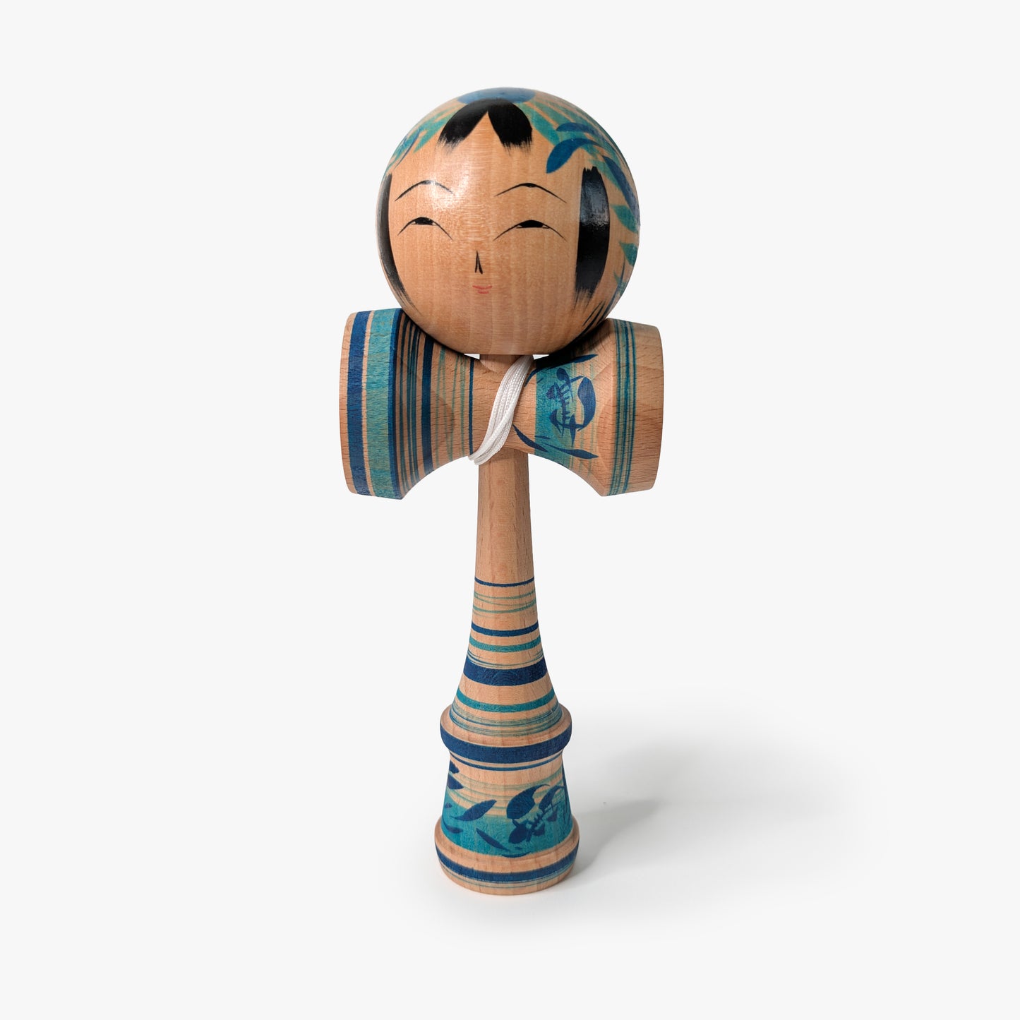 Kokeshi-Kendama Nr. 8 | Türkis | Unikat