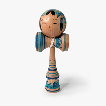 Kokeshi-Kendama Nr. 8 | Türkis | Unikat