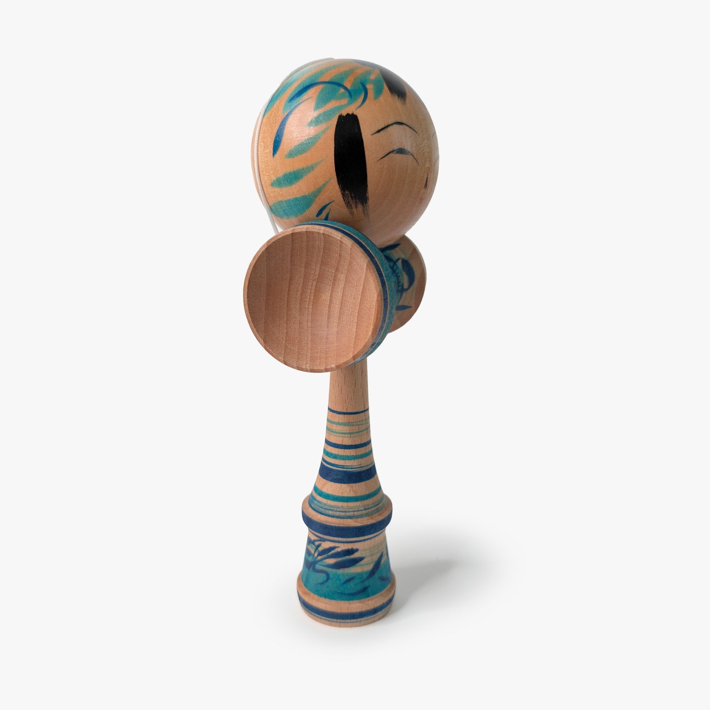 Kokeshi-Kendama Nr. 8 | Türkis | Unikat