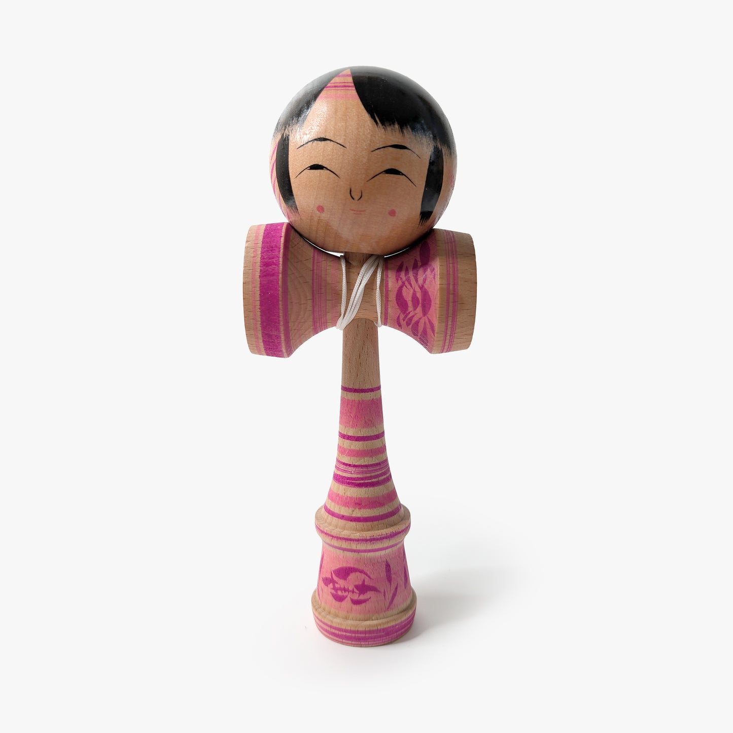 Kokeshi-Kendama Nr. 9 | Pink/Magenta | Unikat