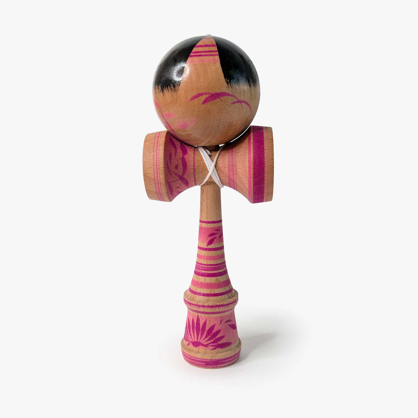 Kokeshi-Kendama Nr. 9 | Pink/Magenta | Unikat