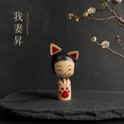 Miniature Togatta Cat Kokeshi | Neko Kokeshi