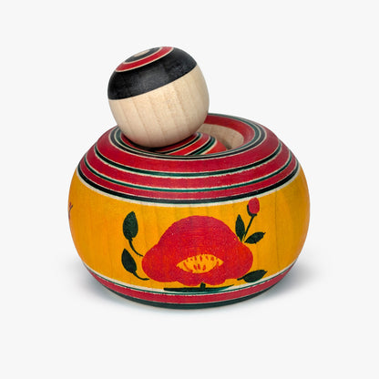 Ejiko-Kokeshi – Camellia and Chrysanthemum – Yajiro Tradition