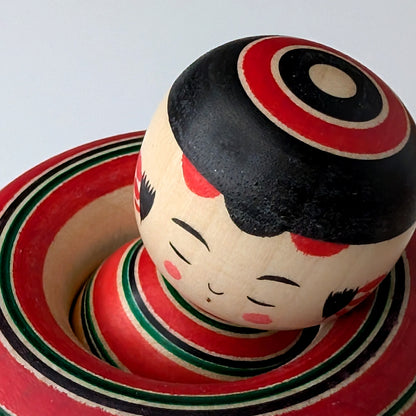 Ejiko-Kokeshi – Camellia and Chrysanthemum – Yajiro Tradition