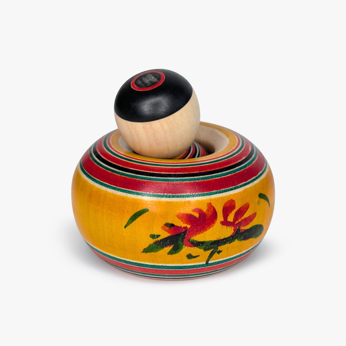 Ejiko-Kokeshi – Camellia and Chrysanthemum – Yajiro Tradition