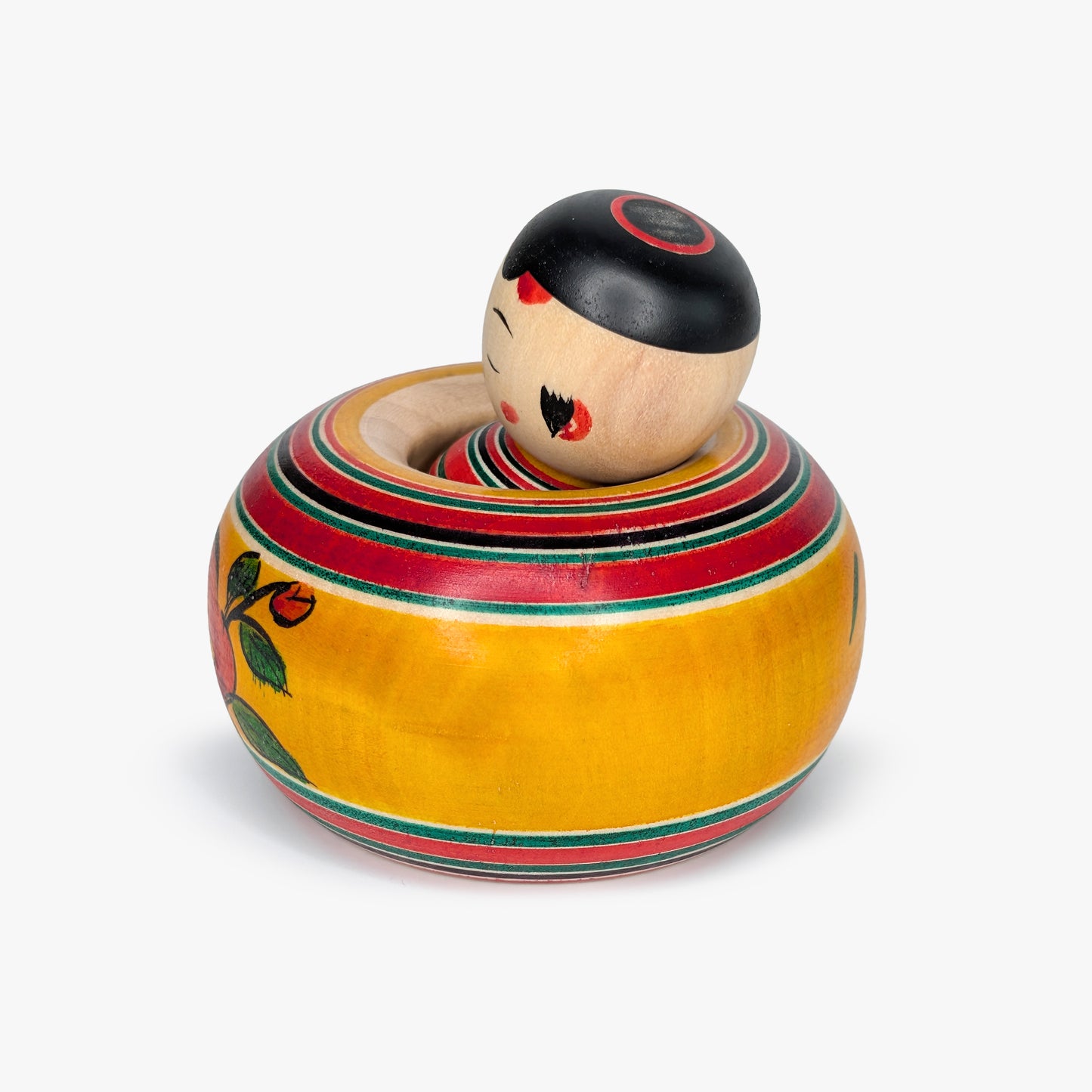 Ejiko-Kokeshi – Camellia and Chrysanthemum – Yajiro Tradition
